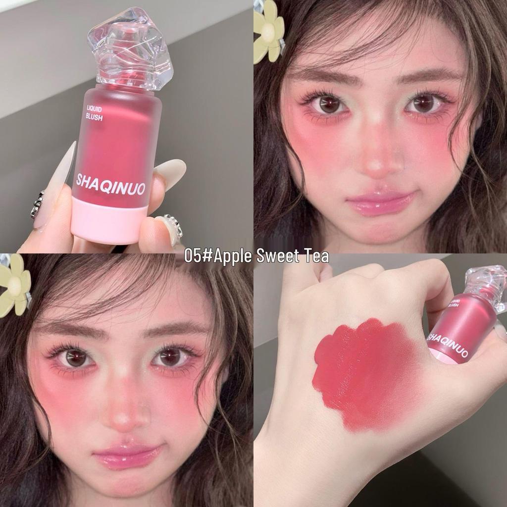 SHAQINUO Korean-Style Silky Liquid Blush & Eyeshadow for a Natural, Low-Saturation Complexion.