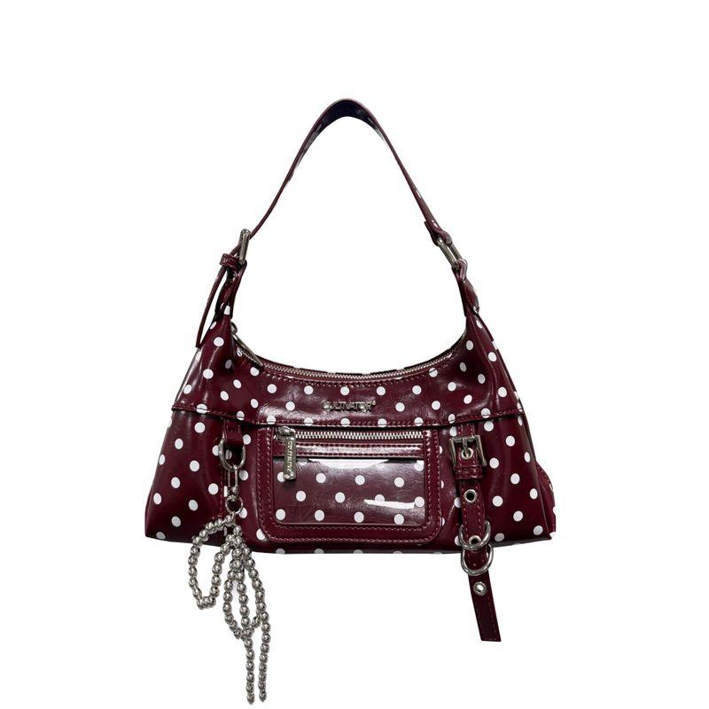 

Cultivator Original Niche Retro Oil Wax Contrast Color Polka Dot All-Match Shoulder Shoulder Underarm Bag 2025 Amoi Angolan Red (In Stock)