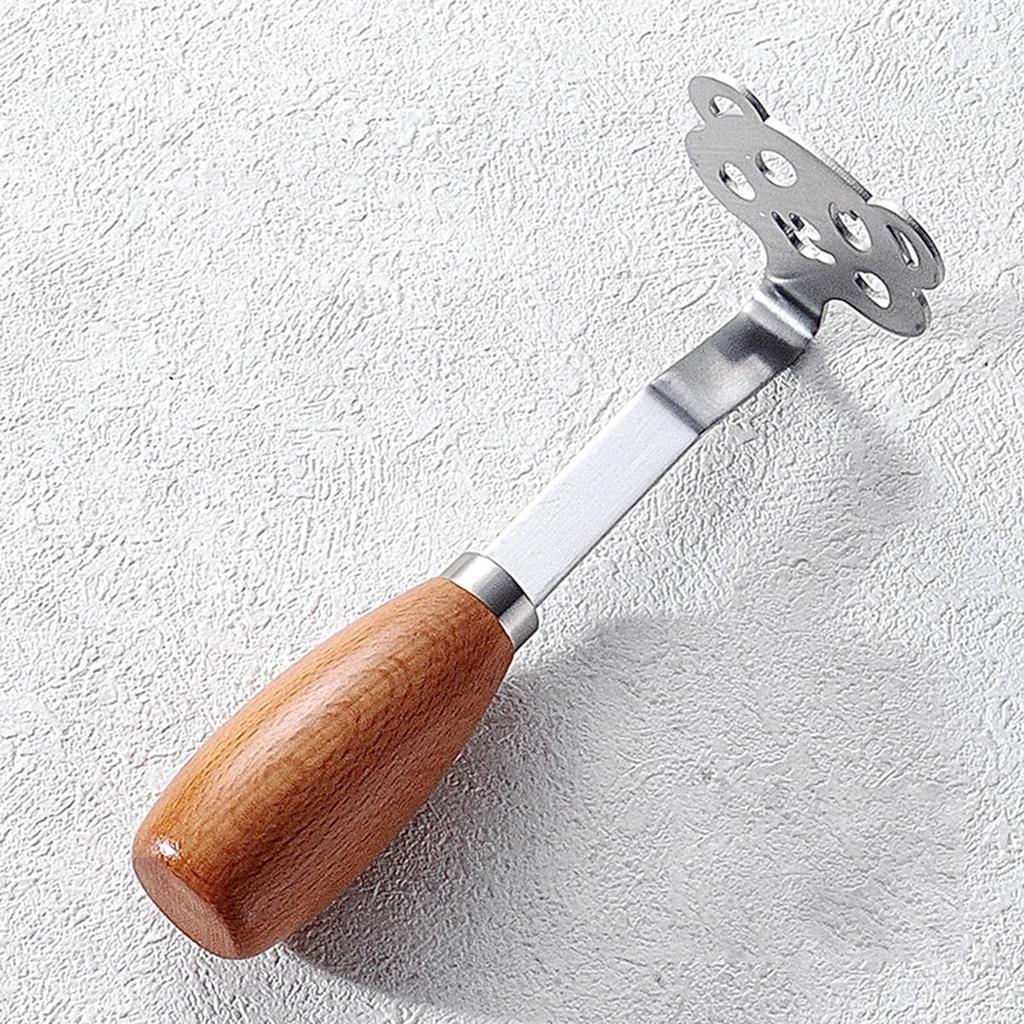 Potato Smasher Wooden Handle Food-Grade Stainless Steel Bean Smasher Food Masher Tool for Fruit Avocado Vegetable Salad Meat