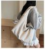 Women's Large Capacity Corduroy Tote Bag - Stylish Shoulder Bag for Students and Commuters