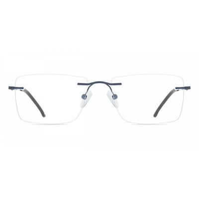 Rimless Square Blue Smartbuy Collection Watson Asian Fit 984c Fashion Unisex Eyeglasses