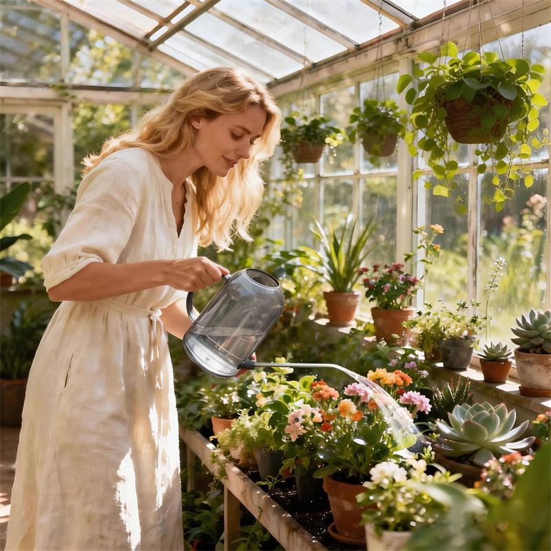 Gießkanne mit langem Ausguss 2L Pflanzen-Gießkanne für präzises Gießen Topfpflanzen Zimmerpflanzen Garten Terrasse Balkon Gartenarbeit