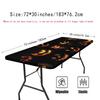 Halloween Table Cover With Elastic Edge Waterproof Dustproof Square Tablecloth Dining Outdoor Picnic