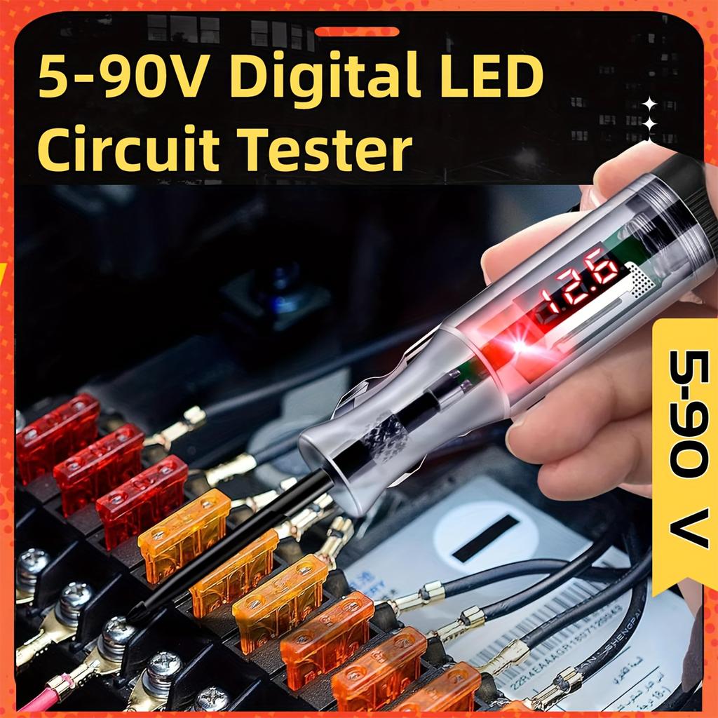 6V 12V 24V Car Truck Voltage Circuit Tester Digital LED Probe Test Pen Auto Diagnostic Repair Tool with Measuring Function