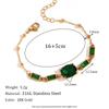 Elegant Bracelets Women Natural Stone Green Retro Rope Chain Bracelet 18k Gold Plated Waterproof Non Tarnish Bangle ALN2512515