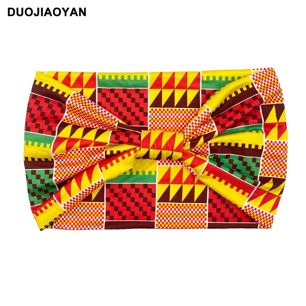 Knot Headband, Color Blocked Pattern Printed Sports Headband, Fashionable Polka Dot Wide Edge Elastic Headband