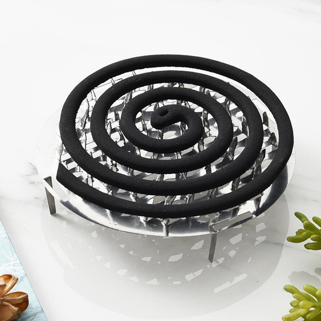Coil Incense Holder Stainless Steel Fireproof Kick Proof Portable Aromatherapy Round Fly Coil Holder Box with Lid for