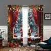 2 Pieces, Santa Claus Christmas Tree Retro Curtains -30% Blackout - Suitable for Living Room, Bedroom, Kitchen, Home Decoration