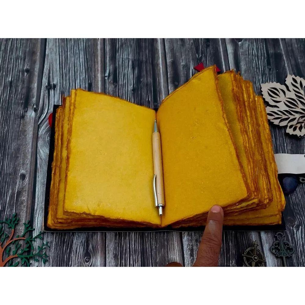 Wolf Embossed Handmade Leather Bound Journal Writing Notebook Diary Notepads