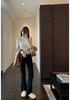 High-Waist Velvet Plus-Size Slimming Micro Flare Pants for Women - Tight Fit, Sharkskin, Autumn/Winter Wear