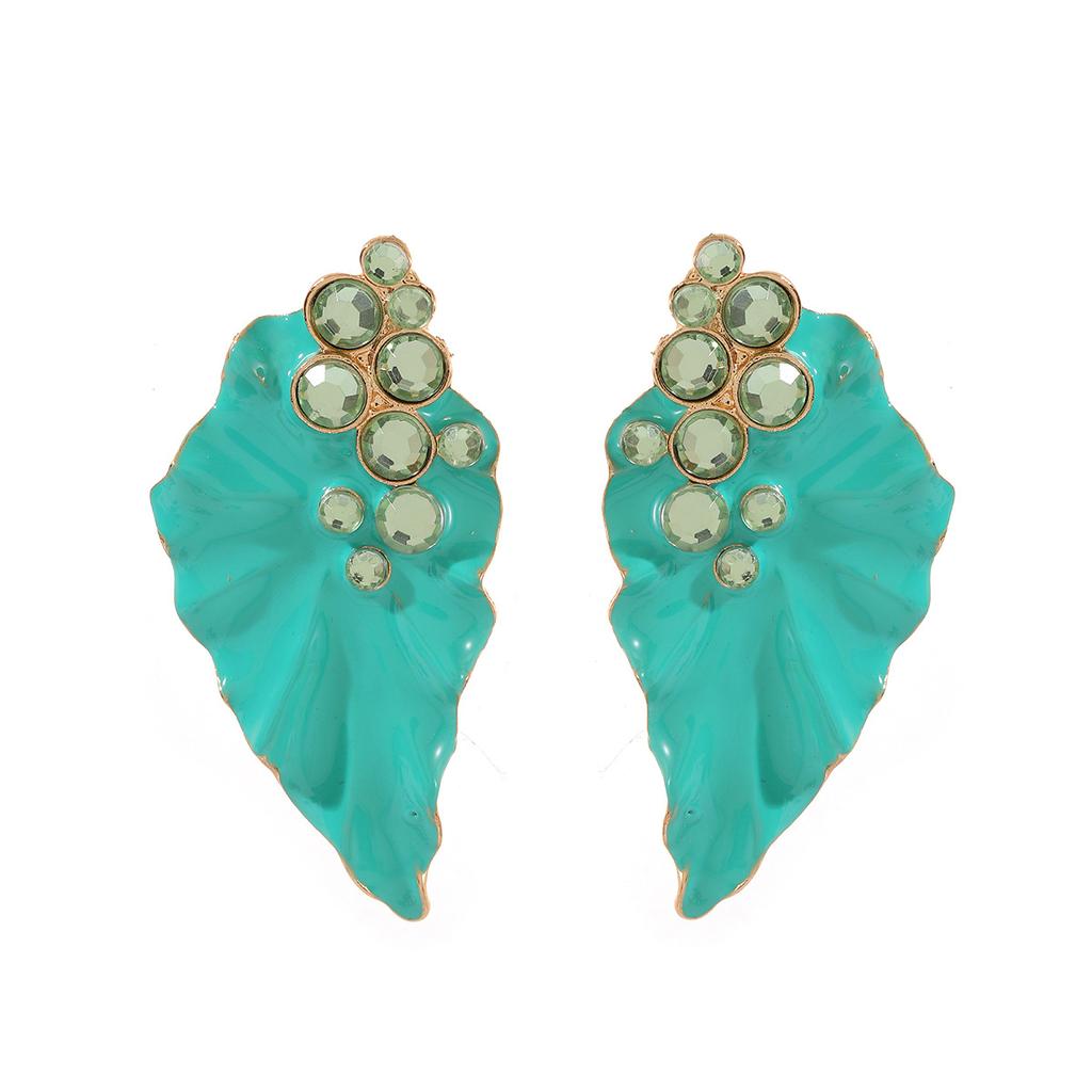 Exaggerated Style Enamel Flower-shaped Earrings for Women, Ear Ornaments