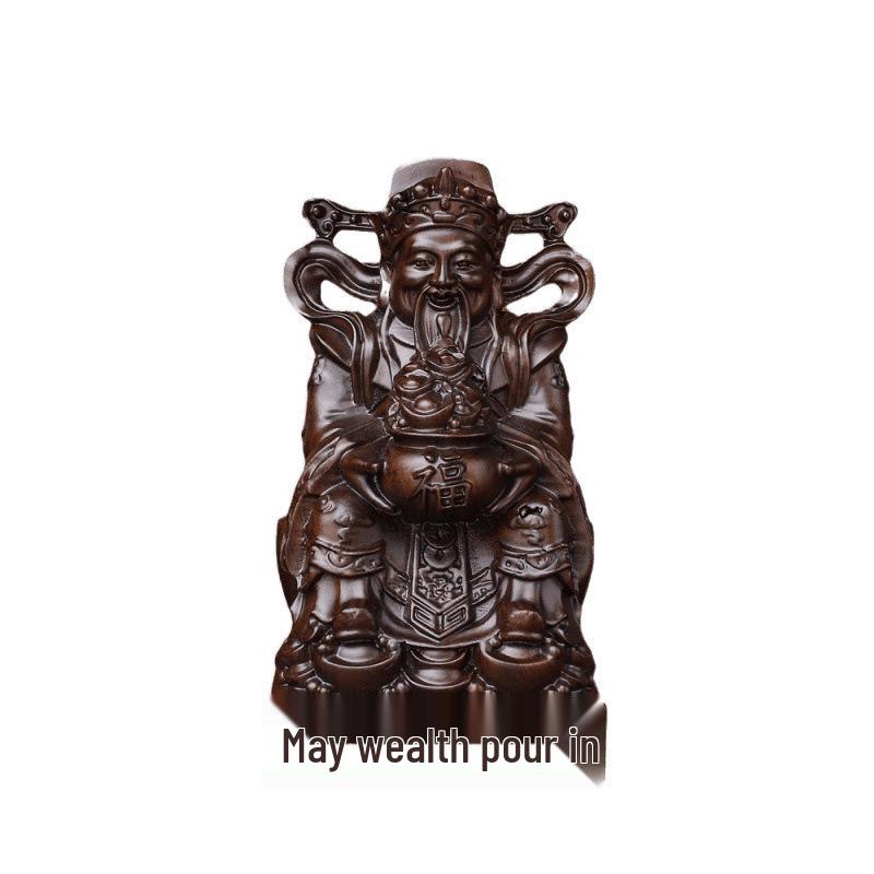 Ebony Grandpa Carving Ornament: Rosewood Handcrafted Home Decoration