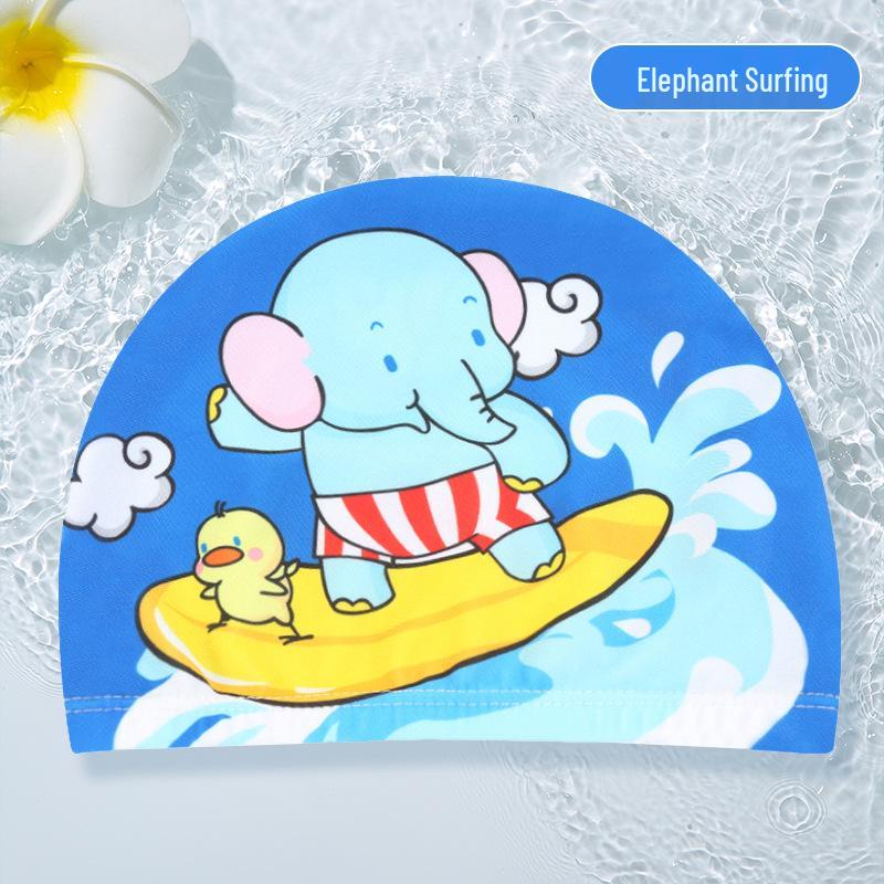 Waterproof Cartoon Swim Cap with Ear Protection for Adults - Unisex, Comfortable Fit