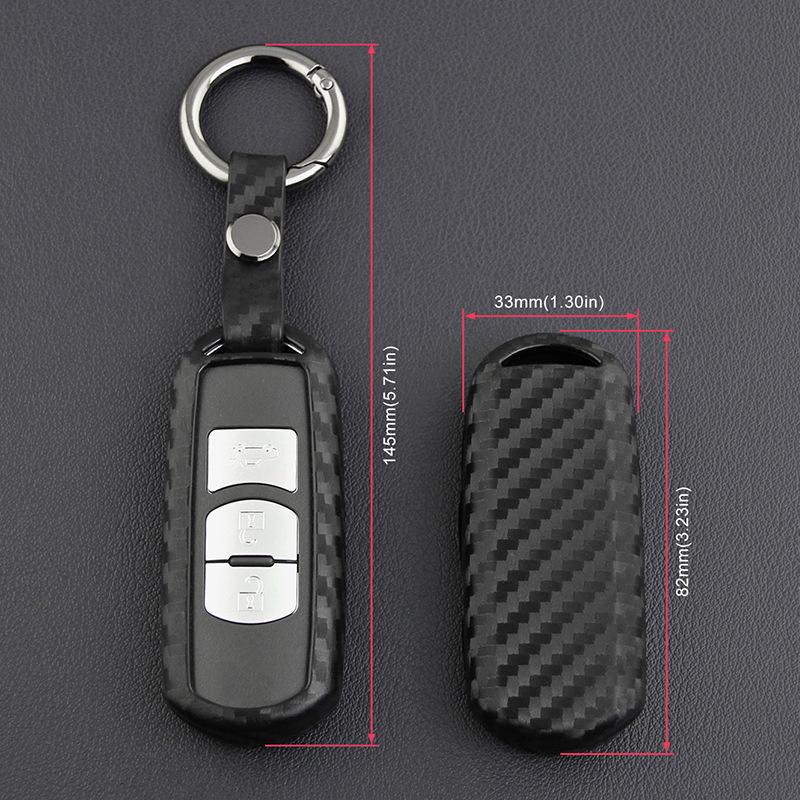 Mazda Atenza Carbon Fiber Pattern Key Case for CX-4, Axela, CX-5, CX-7, and CX-8