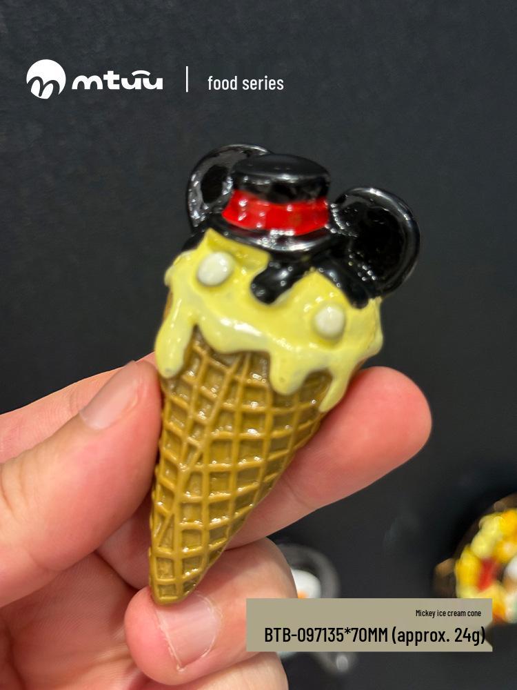 3D Cartoon Ice Cream Cone Cake Refrigerator Magnet Toy Decoration Accessories