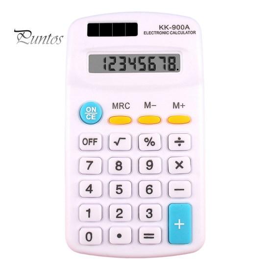 

Карманный калькулятор Быстродействующий инструмент учета Светодиодный большой экран Большая кнопка Бизнес 8-значный мини-калькулятор для офиса белый