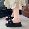 Fashion Slippers Casual Low Summer Women's Shoes Slides Platform Pantofle Rubber Flip Flops Flower Luxury 2025 Hawaiian Hoof Heels Rome