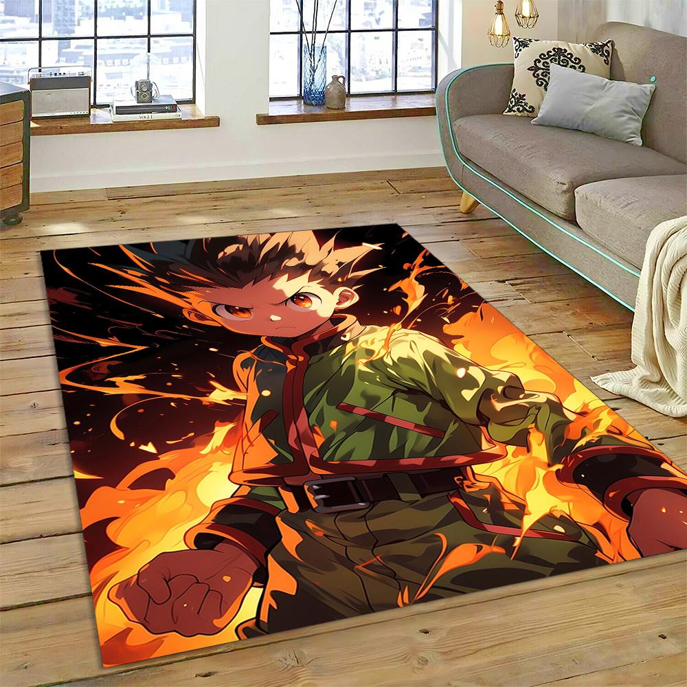 HXH Hunter X Hunter 3D Killua Zoldyck Cartoon Anime Carpet Rug for Living Room Bedroom Home Sofa Decoration,Non-slip Floor Mat