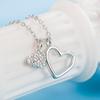 Heart-to-Heart Diamond Necklace for Women - Stylish Luxury Clavicle Chain, Perfect Gift for Best Friend