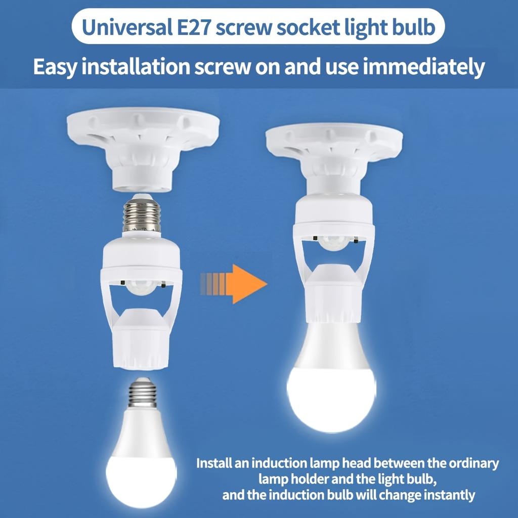 360 Degrees PIR Human Induction Motion Sensor LED Night Lamp Holder Corridor Base E27 Delay Time Adjustable Switch