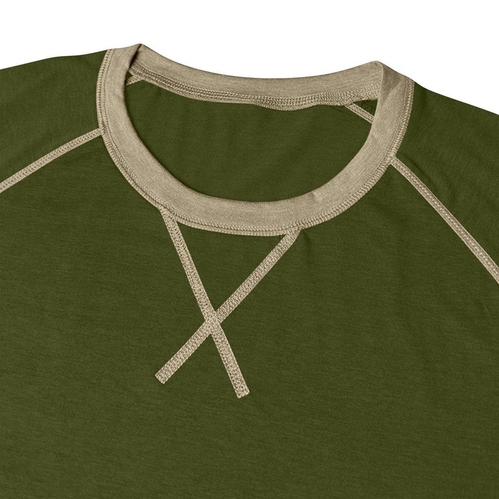 Men’s Short Sleeve Crew Neck T Shirt Basic Trim Casual Raglan Tee Comfortable Fit Top for Everyday Wear