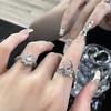 Flower Niche Design Cold Wind High Sense Diamond Set Purple Zircon Ring Women High Sense Open Ring