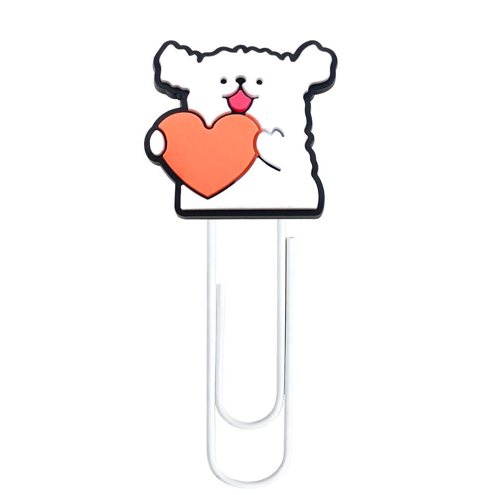 Couple Line Drawing Puppy Cartoon Bookmark Paperclip - Creative Office Supplies DIY Large