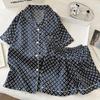Niche Ice Silk Pajamas Wind Women'S Summer Casual Short-Sleeved Set Loungewear