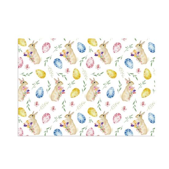 Geschenkpapier mit Hasenmotiv, 50 x 70 cm (19,7 x 27,6 Zoll), Ostergeschenkpapier mit niedlichem Hasenmotiv, flach gefaltet, ideal für Ostern, Frühlingsgeburtstage, Partys, Bastelarbeiten und Dekorationen.