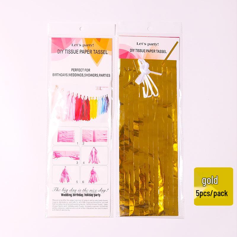 35cm DIY Paper Tassels for Children's Birthday, Wedding, or Festival Decorations - 5pcs/pack