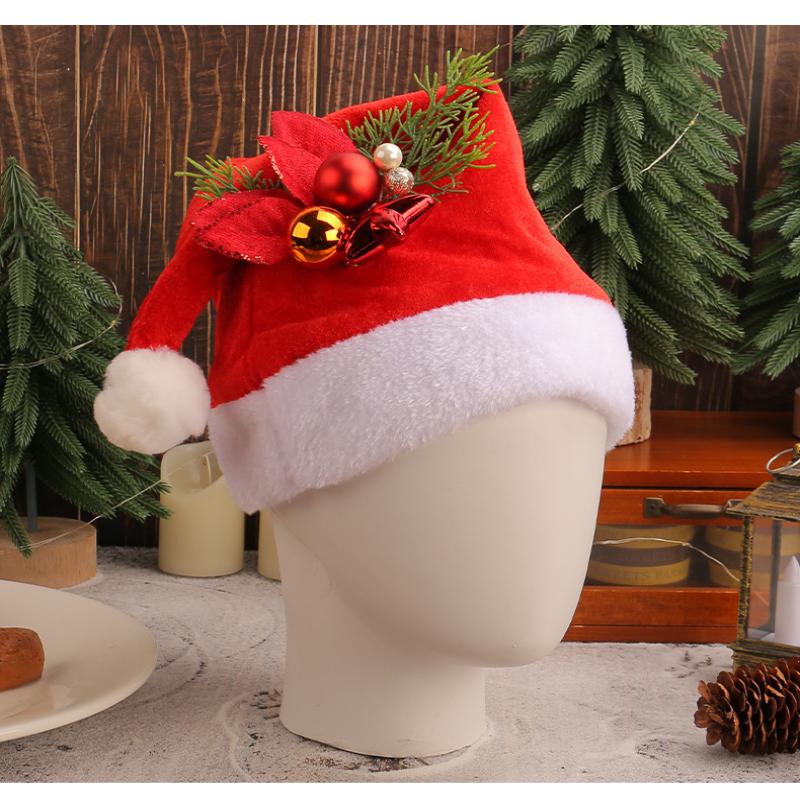 Red Santa Hat Christmas Ornaments Santa Claus Party Hat Warm And Comfortable Adult Christmas Hat Bulk