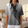 Women's Fashion Casual Lapel Short Sleeve Color Shirt Women's Up Tops