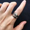 Retro The Rumor Big Mouth Adjustable Open Ring For Men Punk Gothic Edgy Copper  Unisex Vintage Accessories Creative Gift