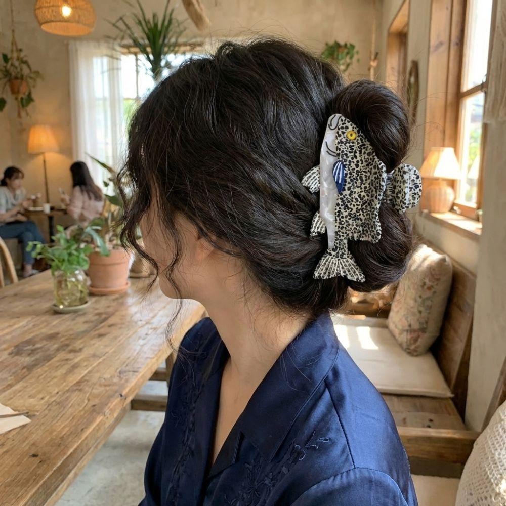 Novelty Grouper Hair Clip Realistic Hair Claw Clip Cute Fish Hair Claw For Women
