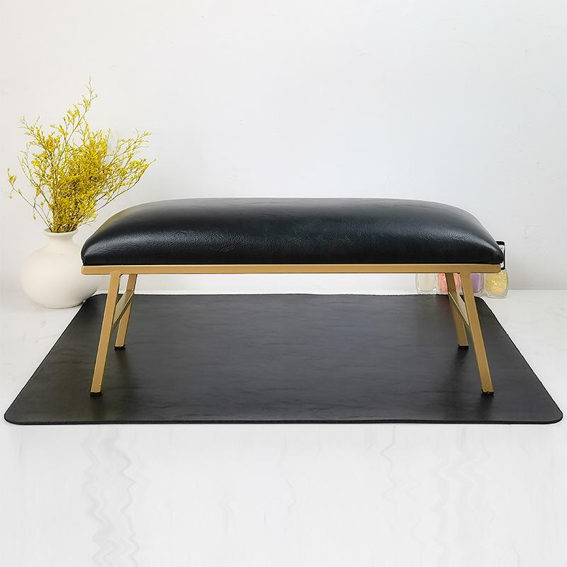 Elevated Manicure Hand Rest Set with Iron Art, Leather, and Non-Slip Pad - Fits Manicure Lamp