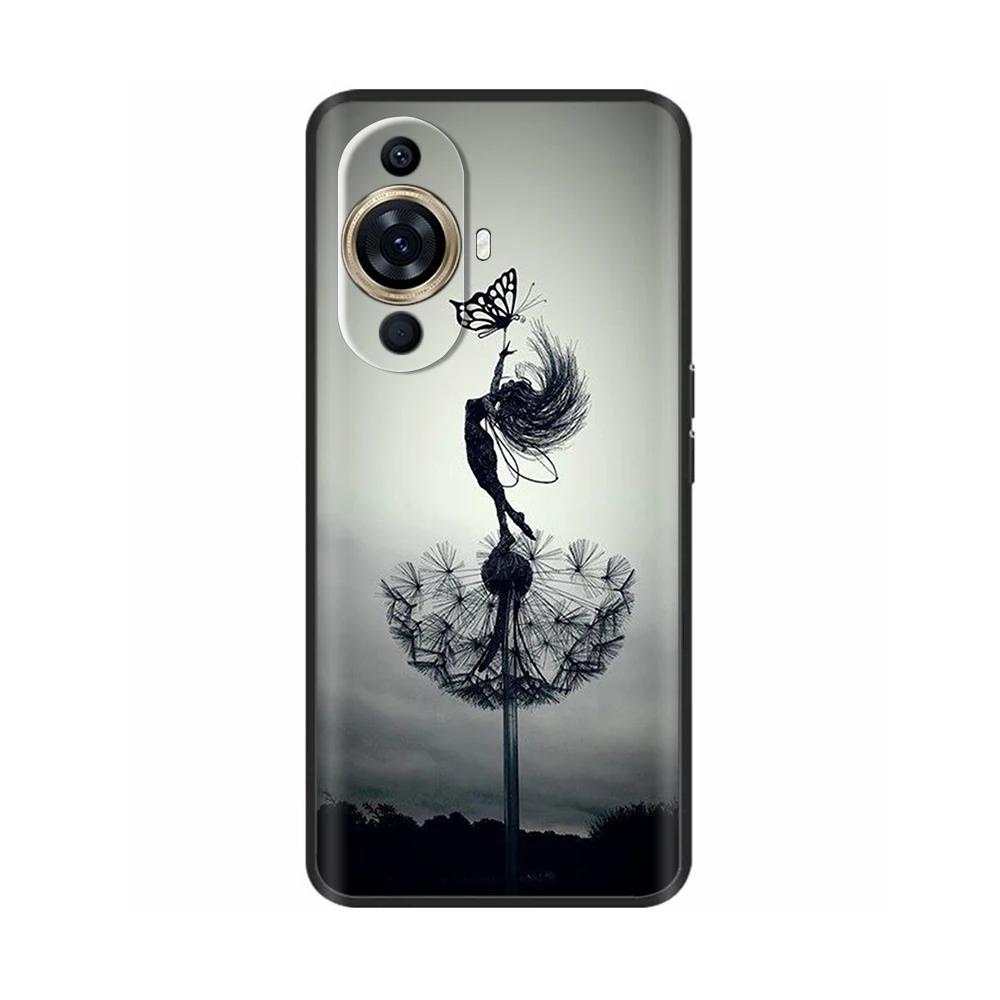 For Huawei Nova 11 Case Cute Heart Flower Painted Cover Silicone Phone Case For Huawei Nova 11i Nova11 Pro Nova 11 Ultra Bumper