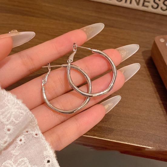 1 Pair Women Earrings Irregular Round Design Lightweight Shiny Circle