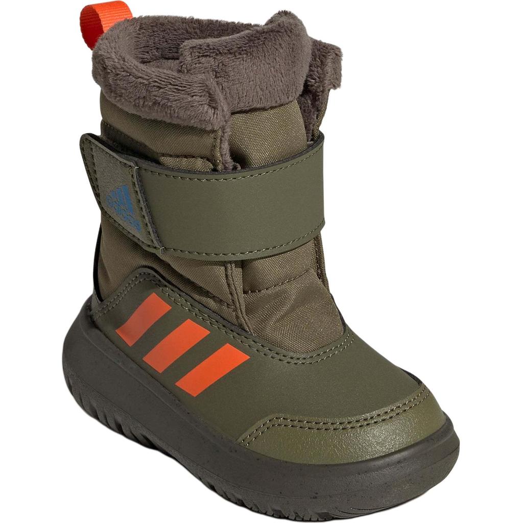 Adidas Winterplay Comfortable Non-Slip High-Top Walking Shoes Baby Shoes Brown Green GZ6801