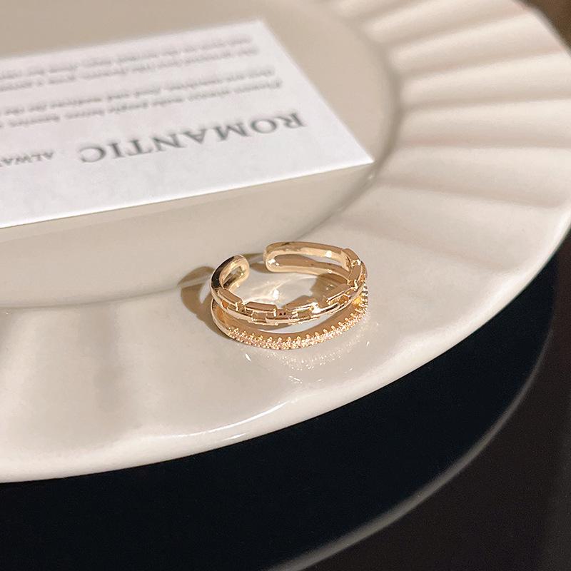 

Элегантное циркониевое регулируемое открытое кольцо для женщин - Шикарное ювелирное изделие для личности