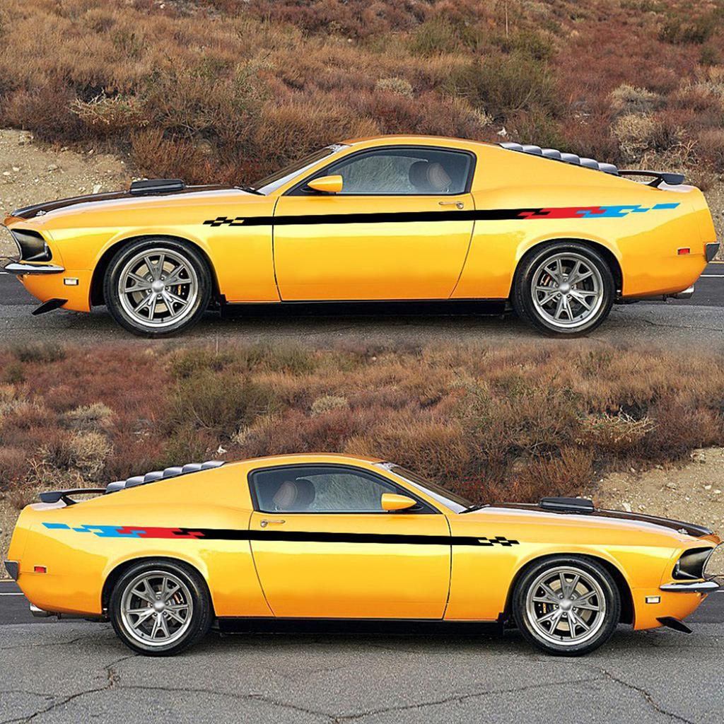 Car Sticker Three Colors Strip Racing Car Body Side Decal for All Cars Decal