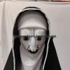 Masque de Nonne Effrayante d'Halloween en Latex et Coiffe