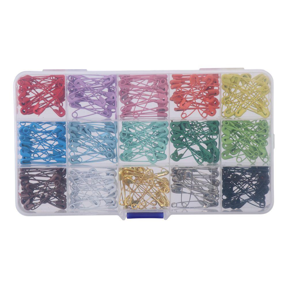 

15 Colors Colored Safety Pins Nickel-Plated Steel Clothes Pins Assorted Sewing Crafts
