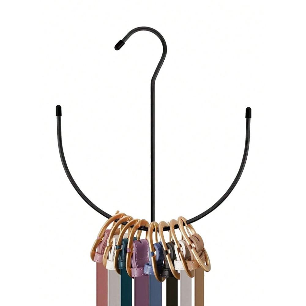 

1 шт. Многофункциональная вешалка для ремней из нержавеющей стали с прочным металлическим покрытием, подходит для хранения галстуков, шарфов, ремней, сумок и т. д.. Украшения Декор Фестиваль one-size