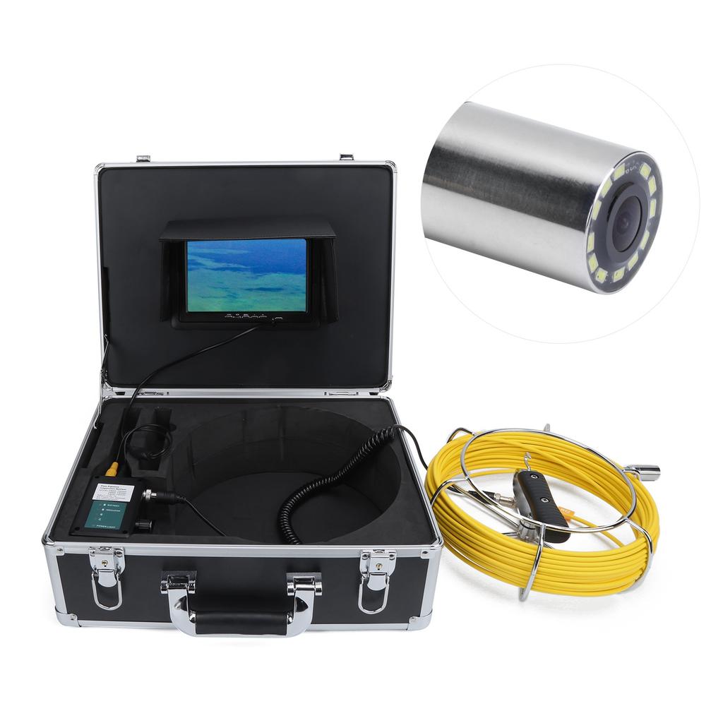 22mm Pipeline Inspection Camera 7in Screen IP68 1000TVL 12 LED Lights  for Drainage System