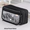 1PC New Large Capacity Stationery Bag, Stationery Pencil Steel Note Pen Storage Bag, Pencil Case, Portable Cosmetic Storage Bag