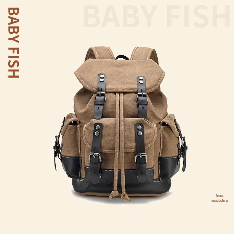 Retro European & American Canvas Travel Backpack - Large Capacity & Convenient for Mountaineering