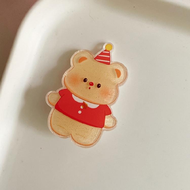Cartoon Glitter Clip Heart Hair Clip with Butter Bear Girls Headdress Bear