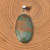 Chrysocolla Pendant With Silver Chain Necklace 925 Sterling Silver Pendant