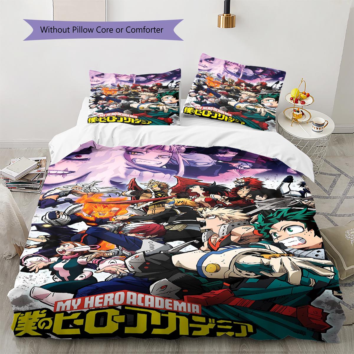 

My Hero Academia Pattern Bedding Quilt Set Quilt Cover Pillowcase Home Decoration Gift (1 * duvet cover + 2 * pillowcase, without core) 135x200cm