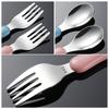 304 stainless steel children's portable fork and spoon set mother and baby tableware small gourd handle ABS short handle